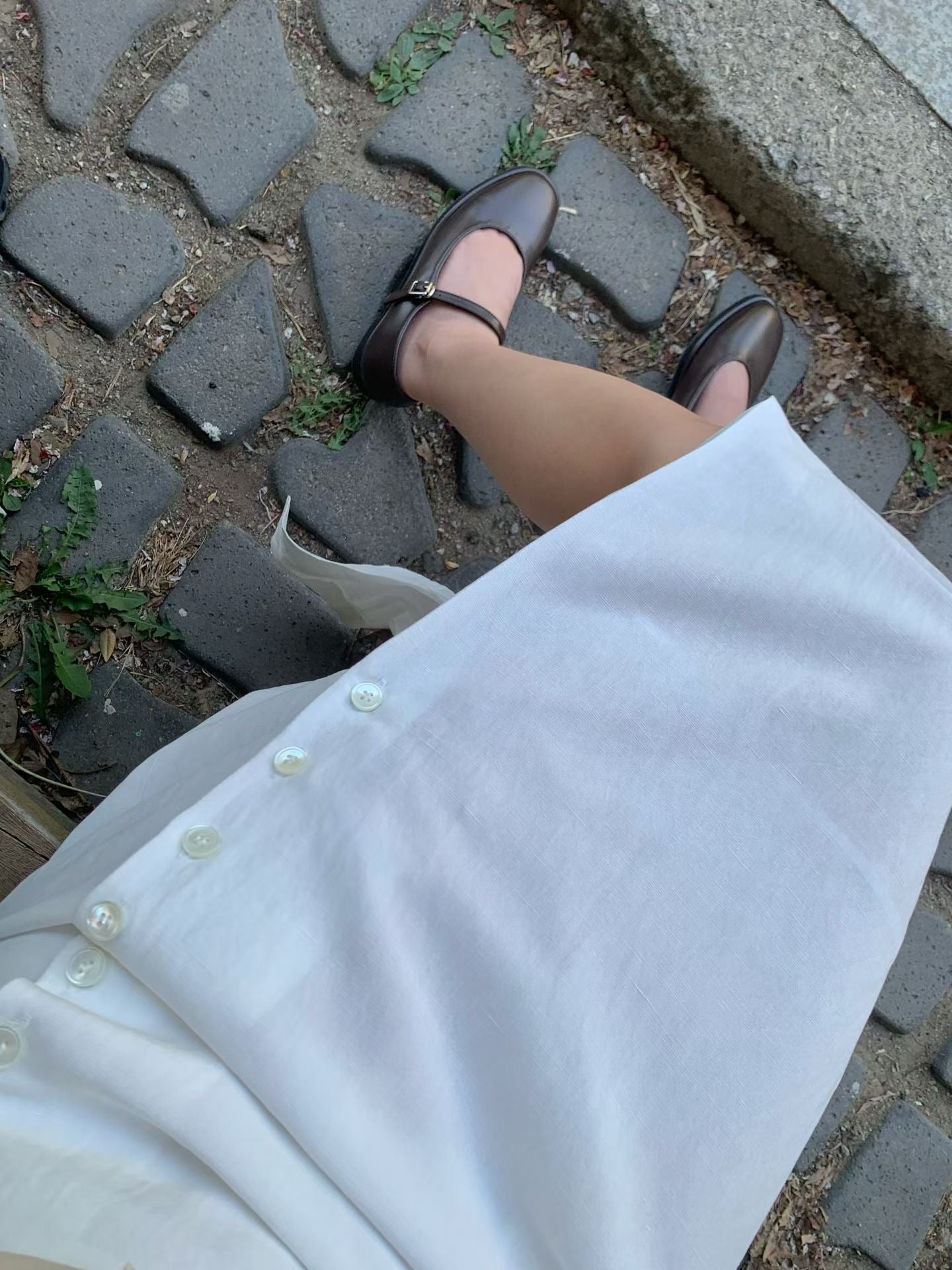 【亞麻50%面料】 Xanthe Linen Skirt (2 Colors)
