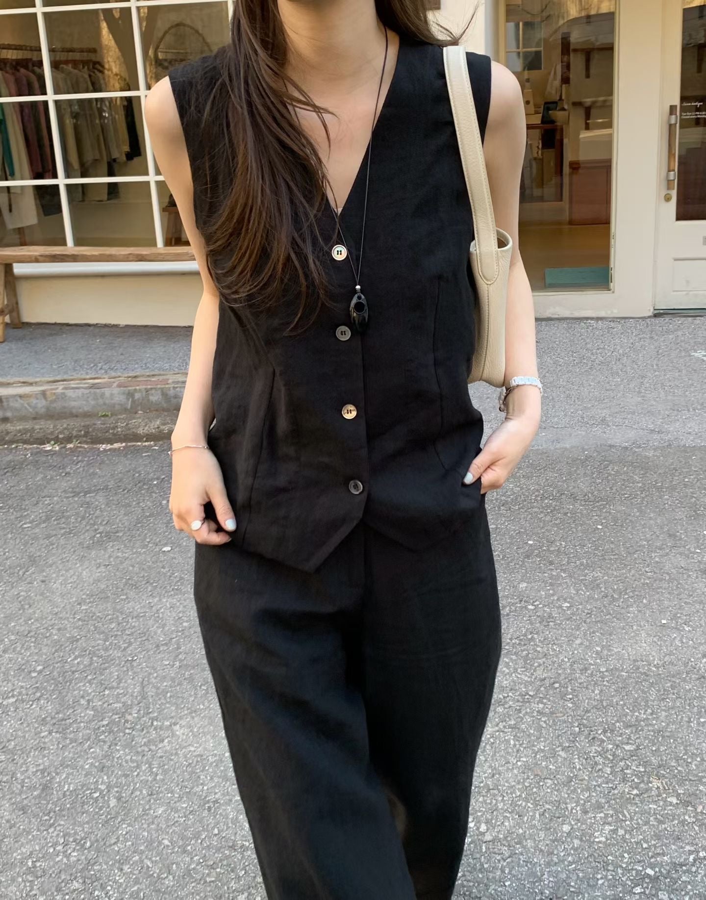 Elpis 100% Linen Vest (2 Colors)