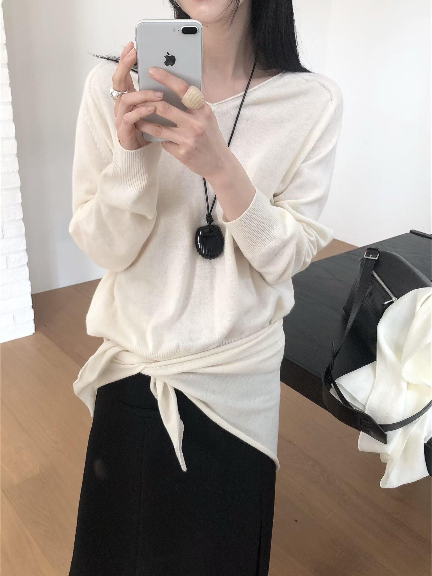 Perenelle Knit Top with Scarf (3 Colors)