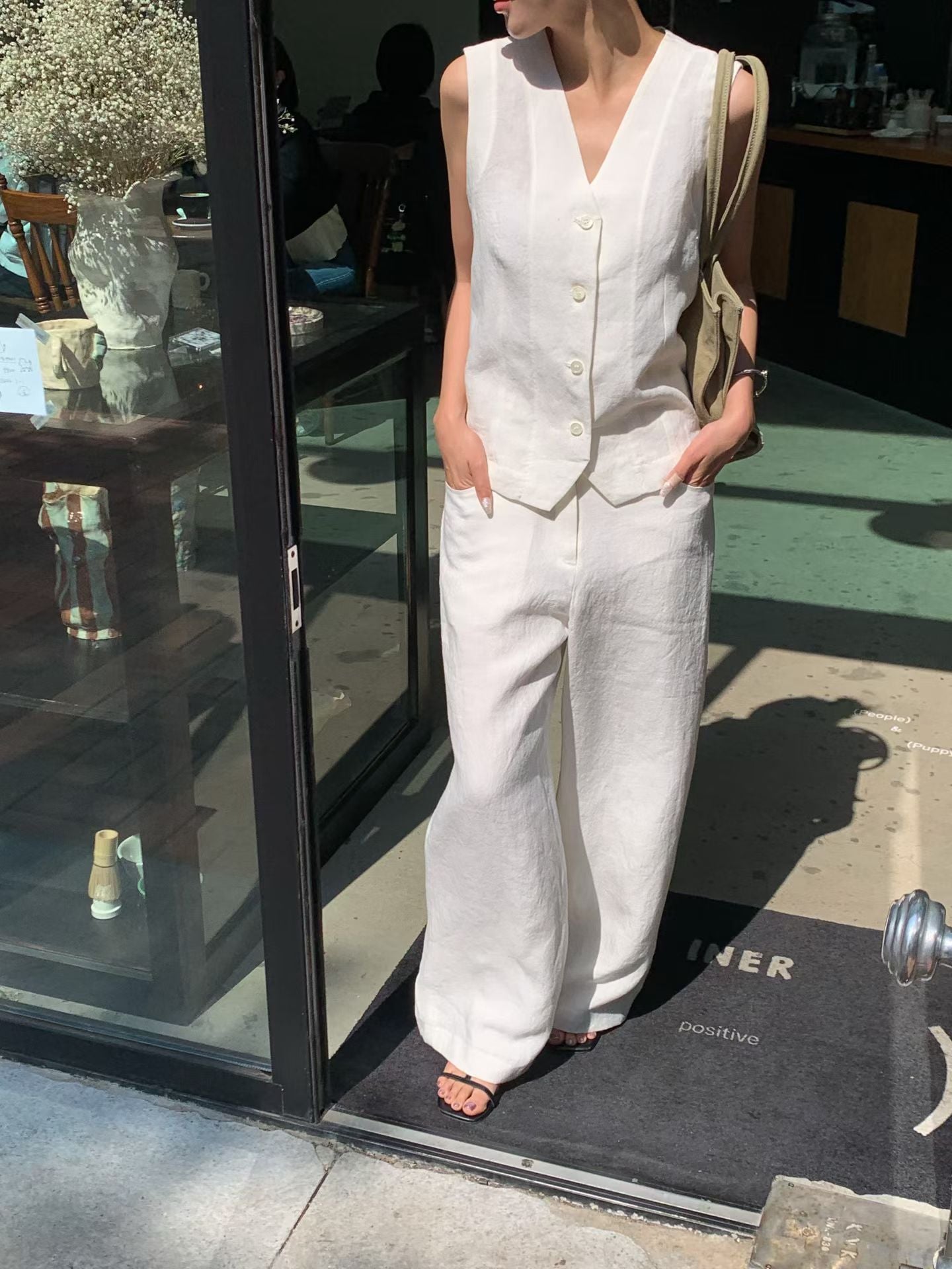 Elpis 100% Linen Vest (2 Colors)