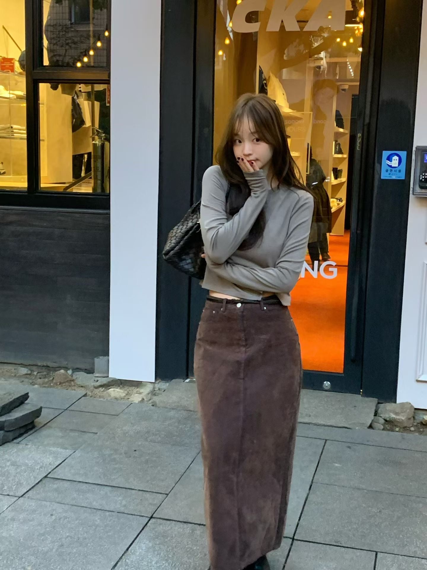 Sorrel Velvet Denim Skirt (3 Colors)
