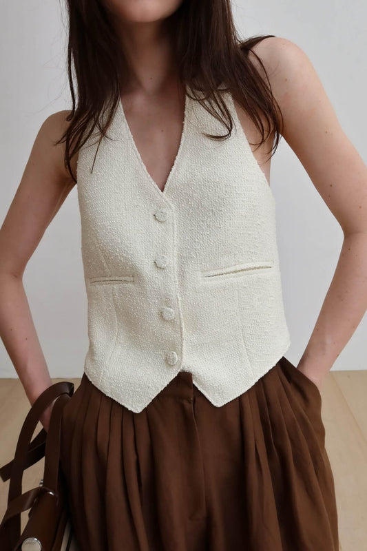 Tweed Halter Vest (3 Colors)