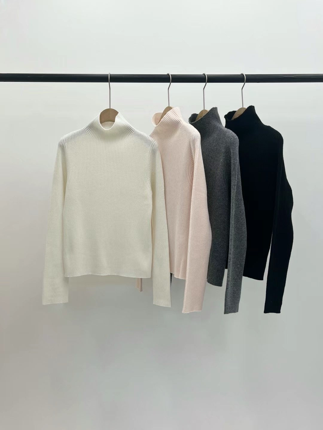 Chloe Ribbed Turtle Neck Whole-Garment Knit (4 Colors)