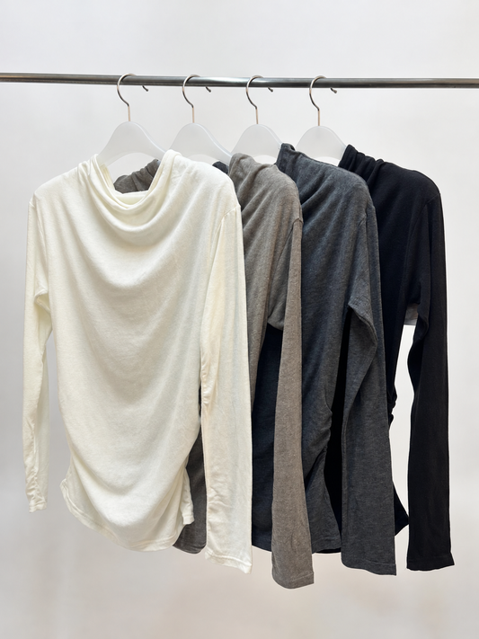 Boatneck Drape Tee (4 Colors)