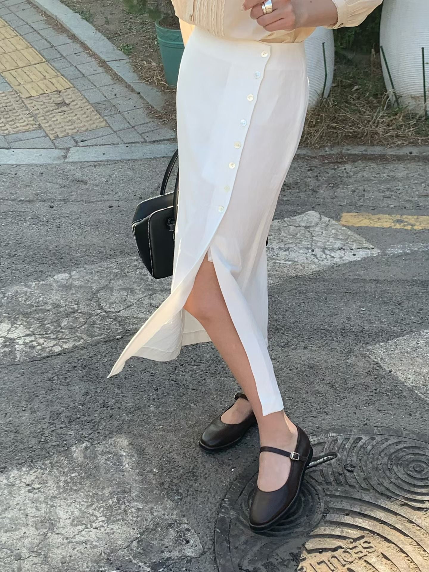 【亞麻50%面料】 Xanthe Linen Skirt (2 Colors)