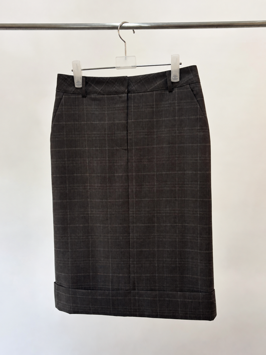 Check Midi Skirt