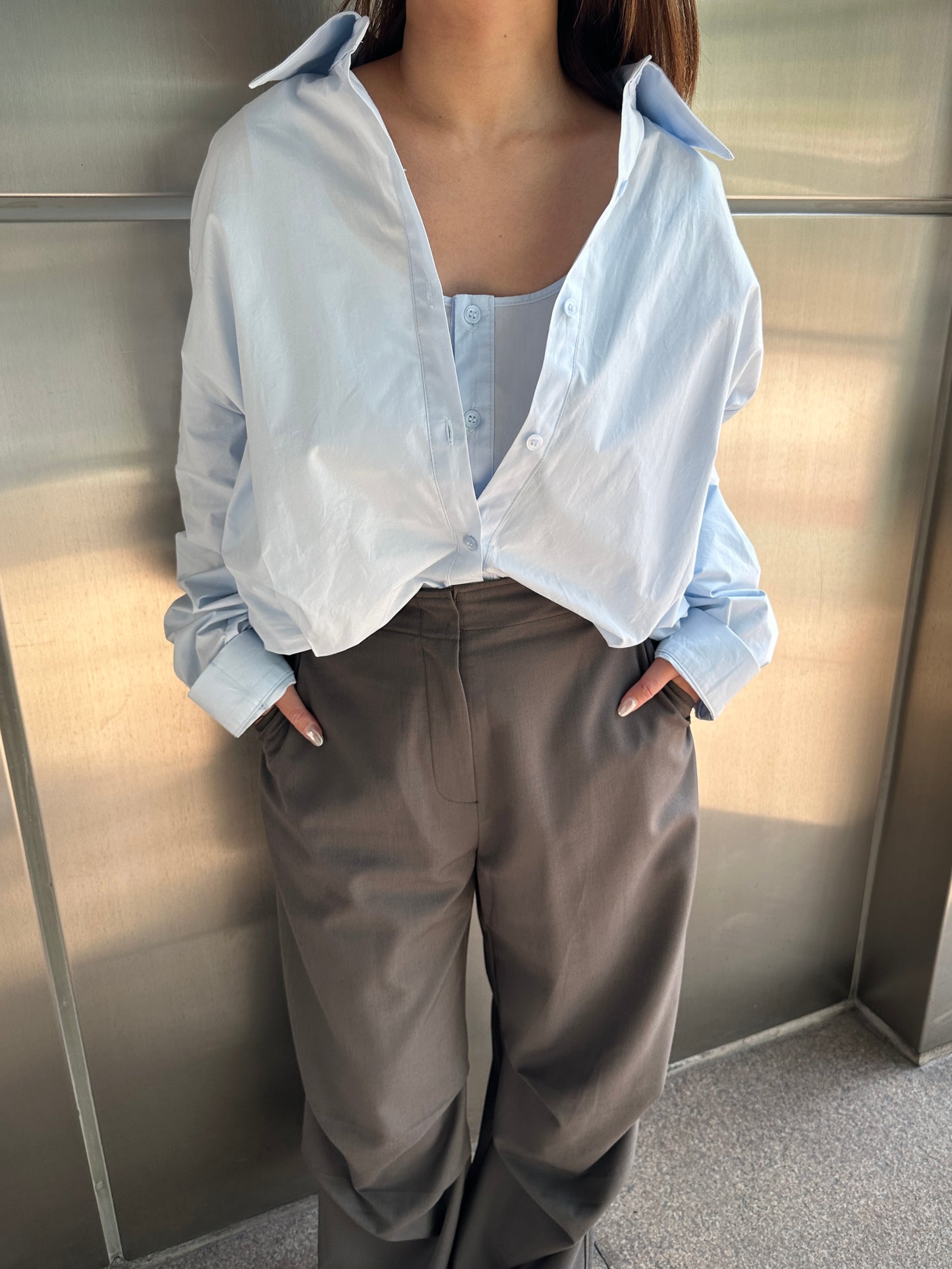 Corsetry-inspired Gabardine Shirt