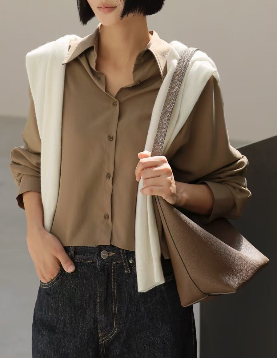 【牛皮荔枝紋】Leju-Ople Bag (L)(3 Colors)