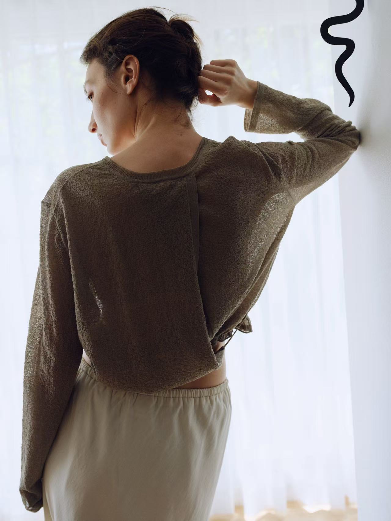【亞麻44%棉36%】 Oriel Knit Top (3 Colors)
