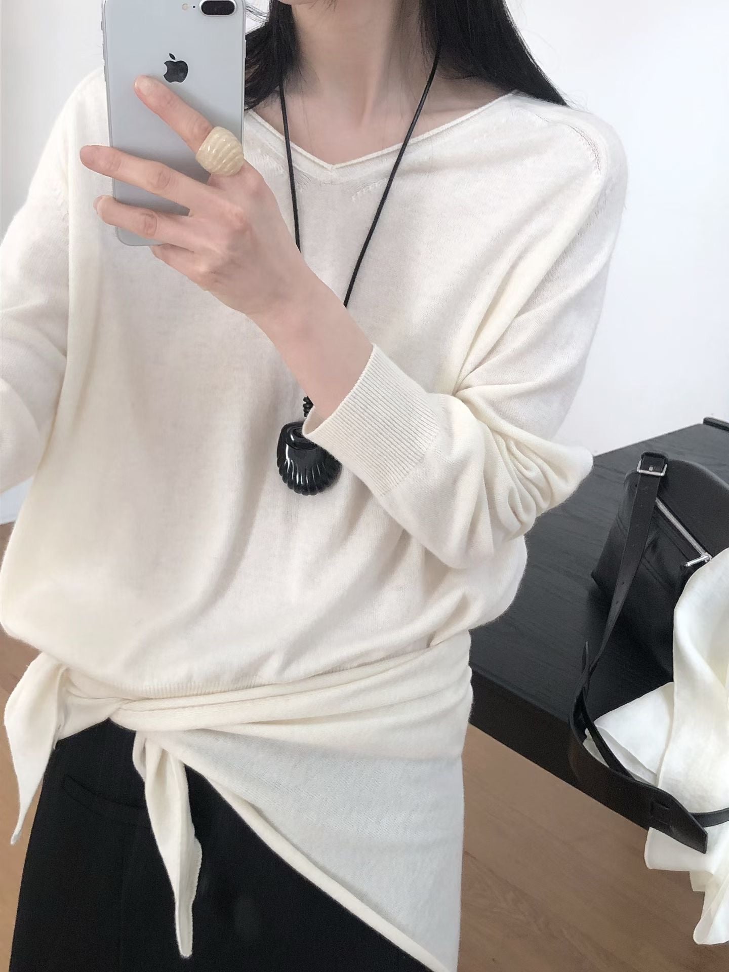 Perenelle Knit Top with Scarf (3 Colors)