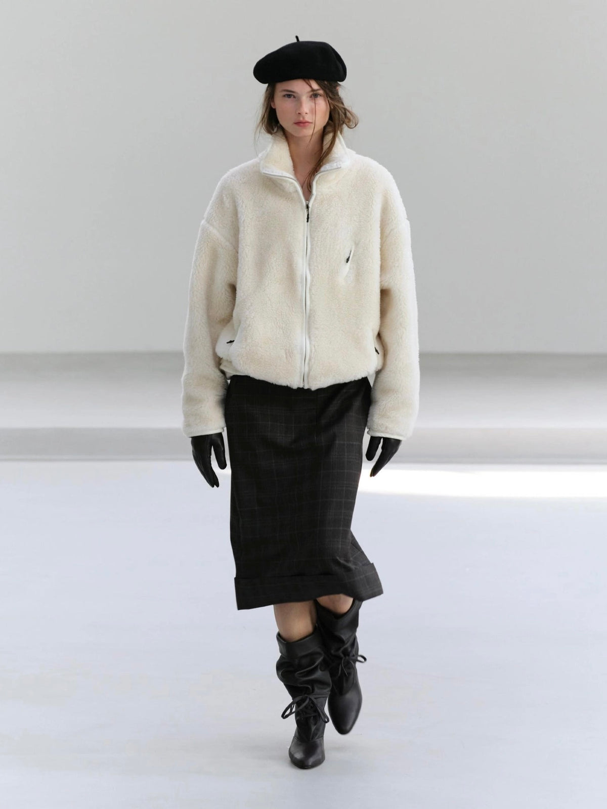 Check Midi Skirt