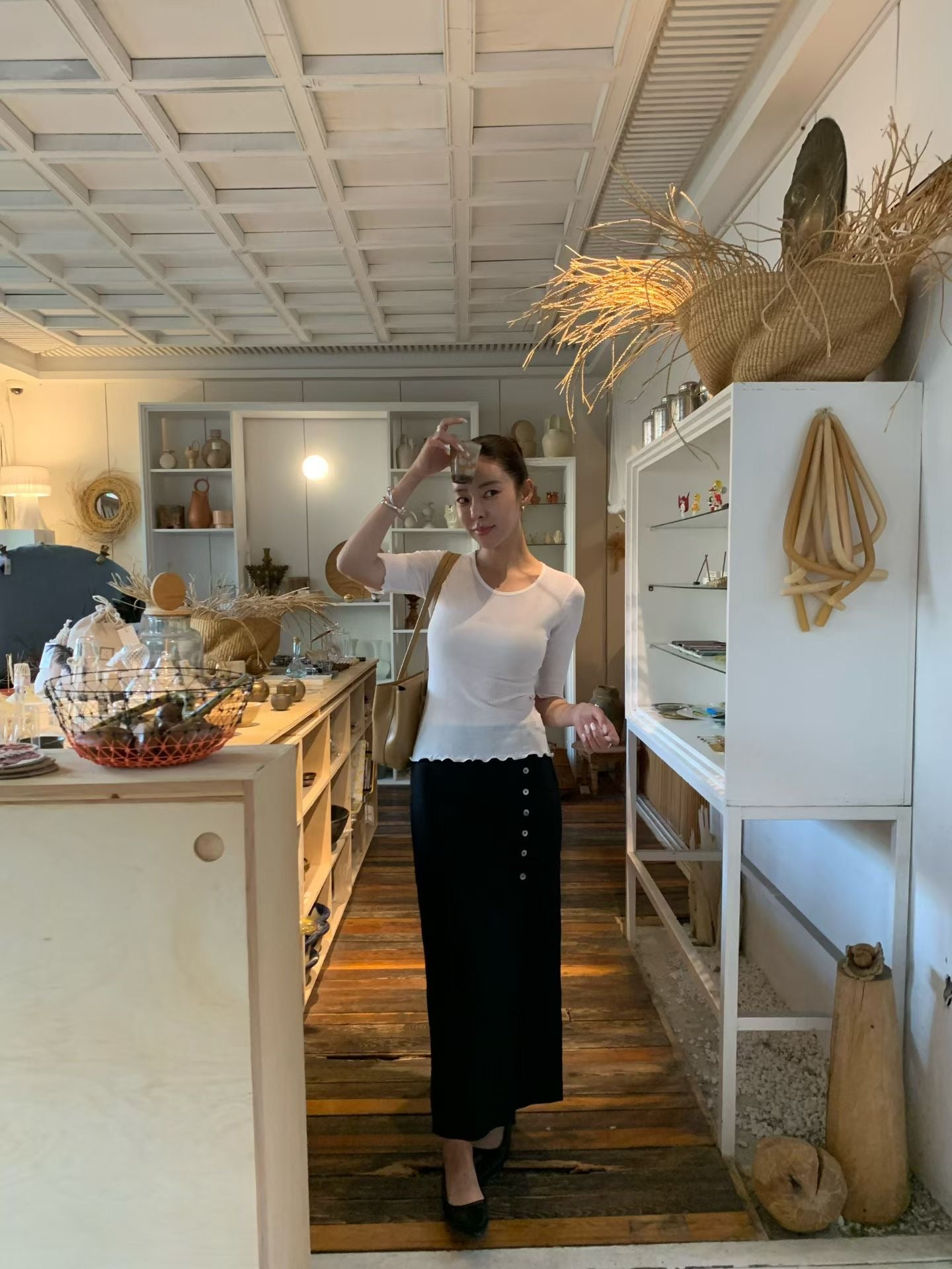 【亞麻50%面料】 Xanthe Linen Skirt (2 Colors)