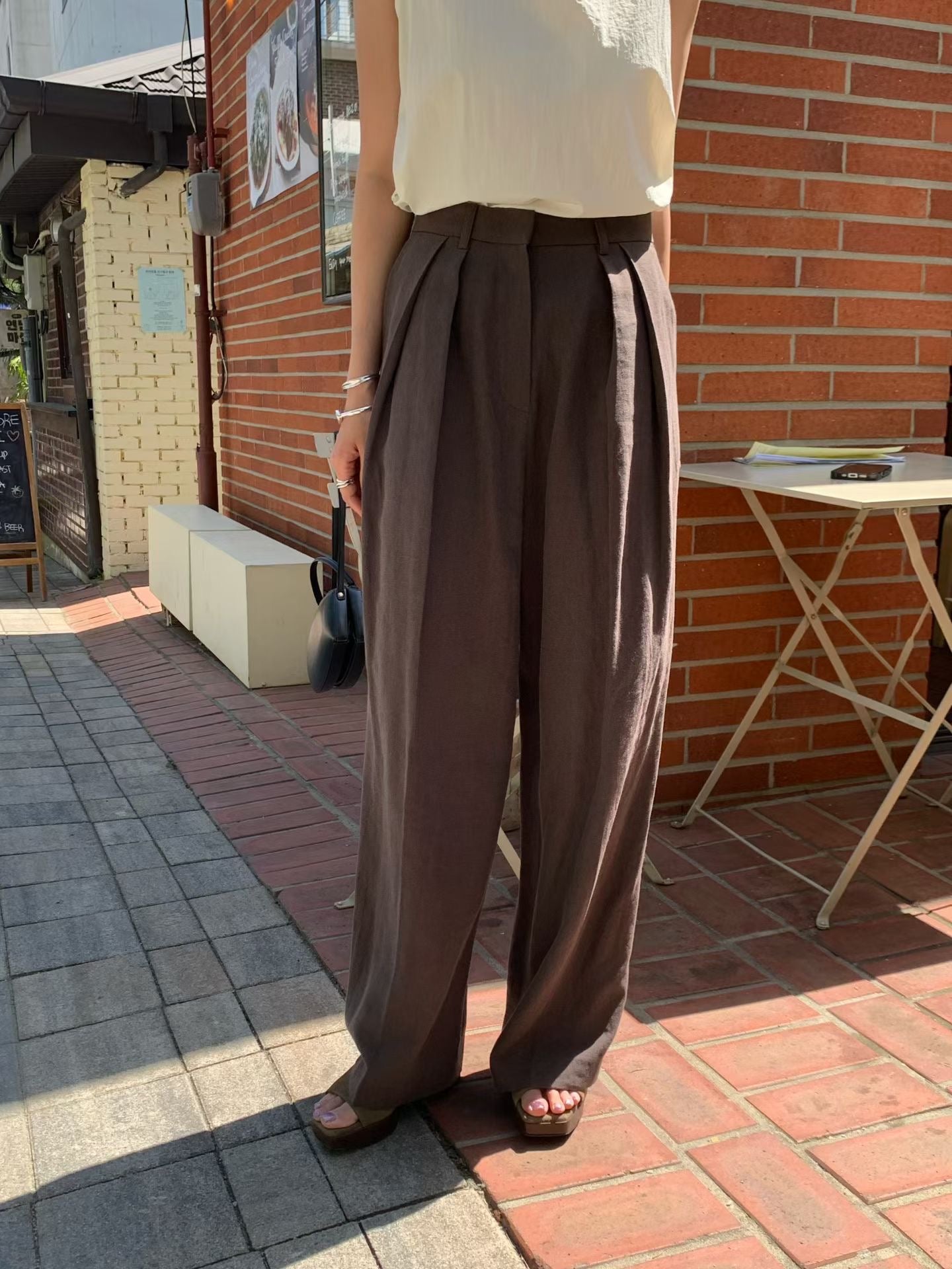 【亞麻55%棉33%面料】 Idalia Linen Pants (3 Colors)