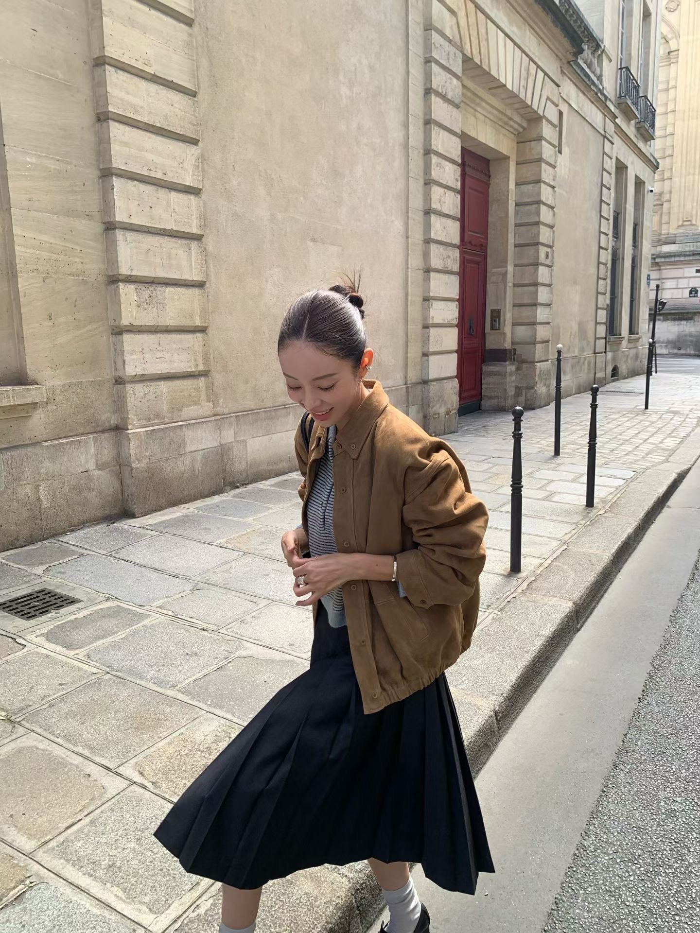 【Italy Fabric】 Lazira Goat Suede Jacket