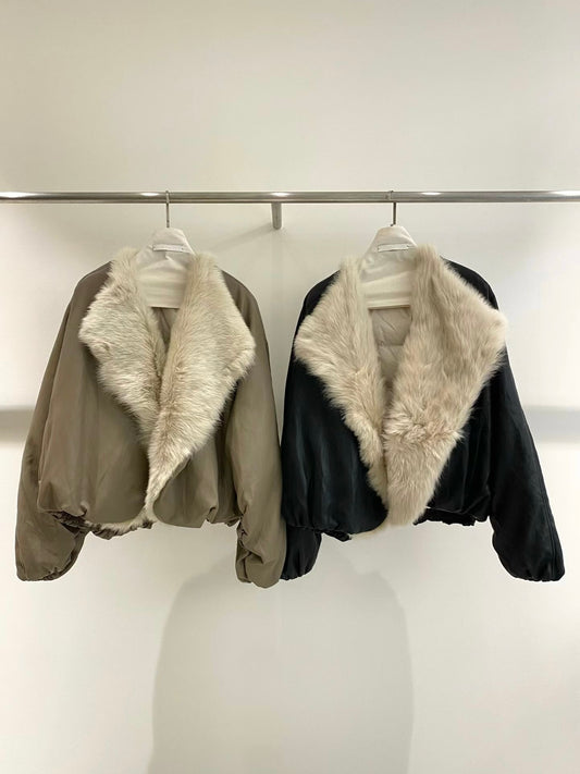 Thisbe Duck Feather Jacket 【羊毛翻領鴨絨羽絨】(2 Colors)