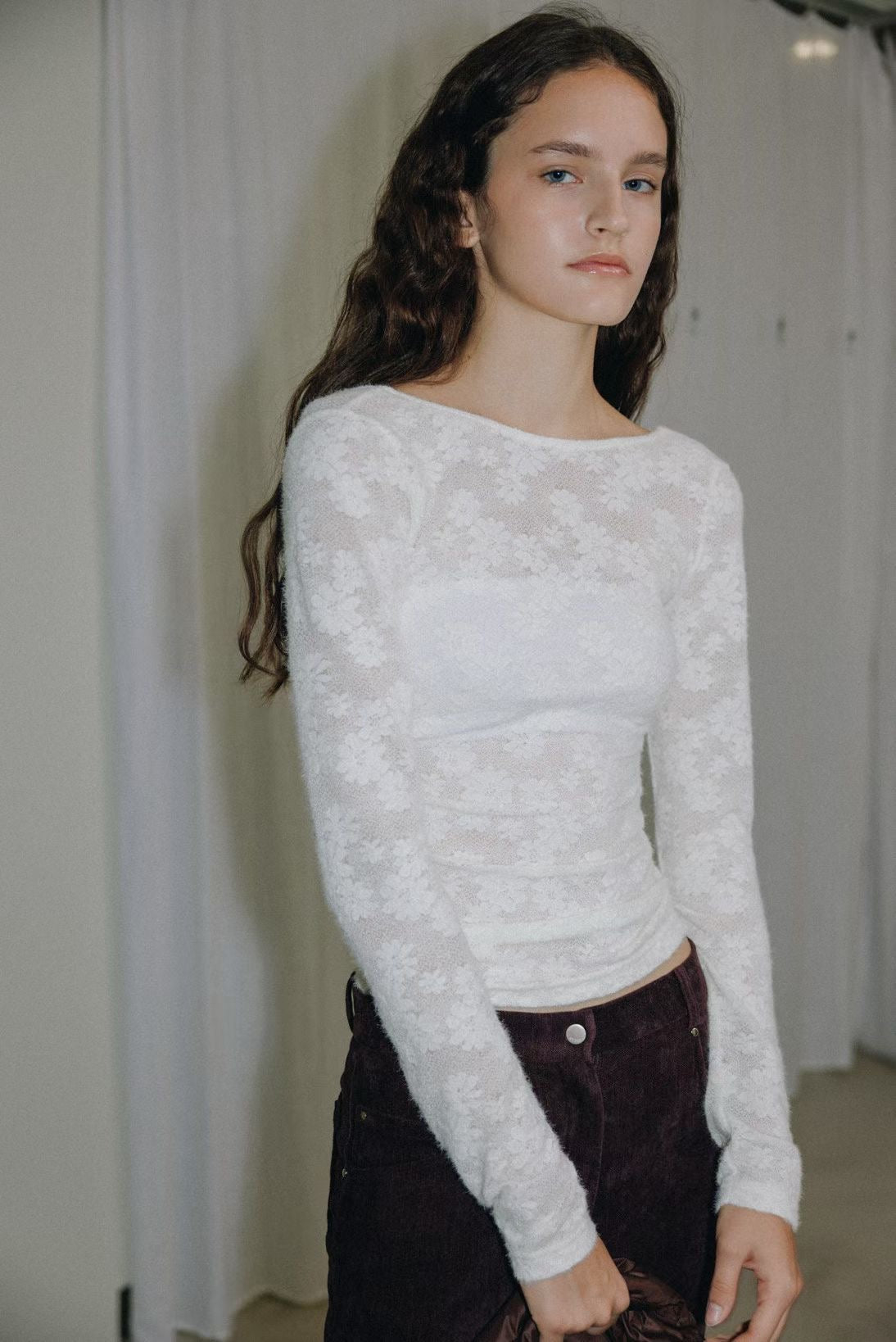 Philomela See Though Lace Top (3 Colors)