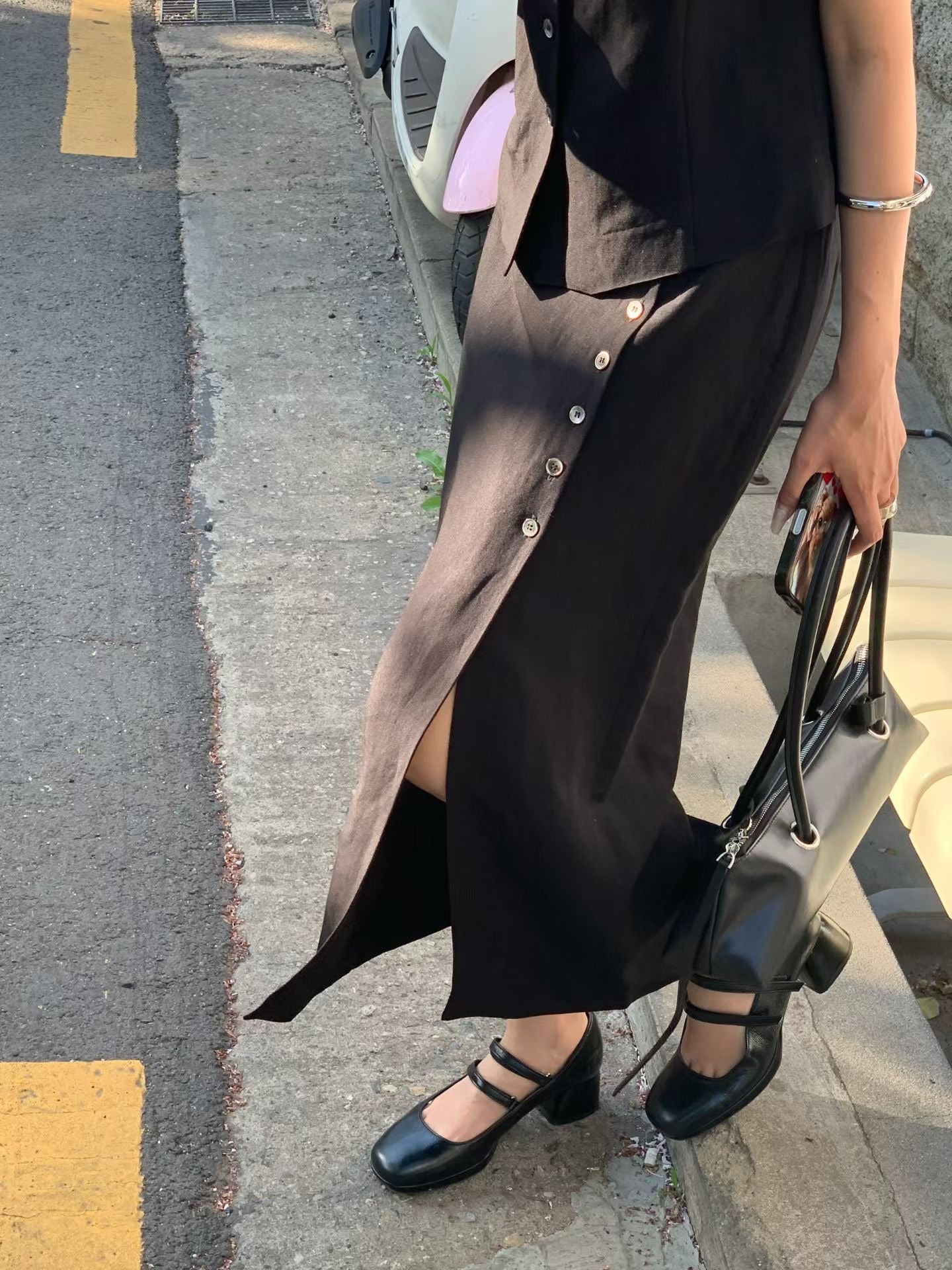 【亞麻50%面料】 Xanthe Linen Skirt (2 Colors)