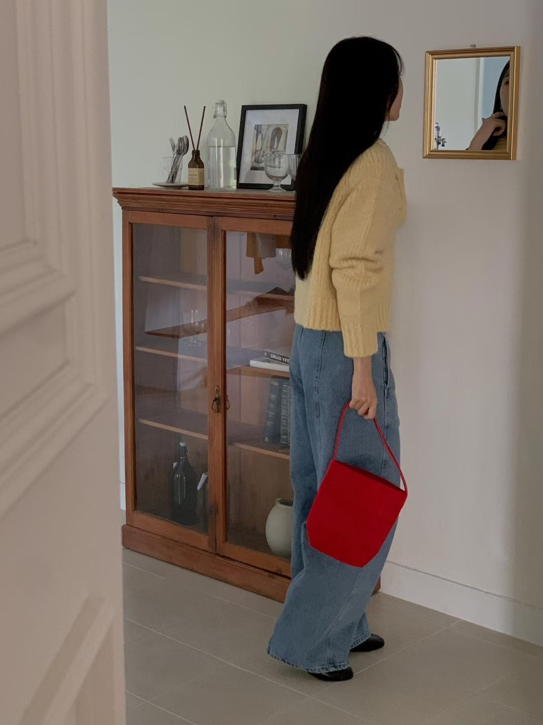 【牛皮麂皮】Leju Maron Bag (S)(4 Colors)