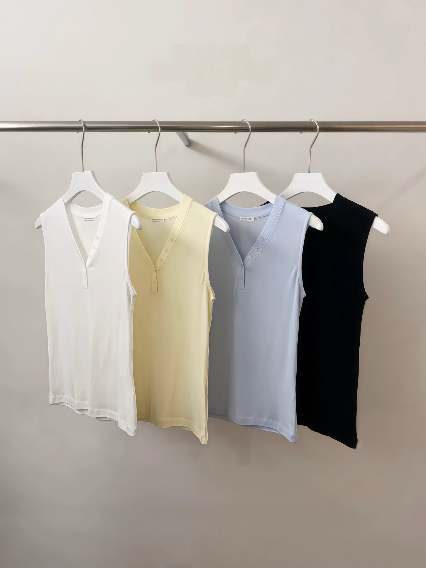 Y Button Sleeveless (4 Colors)