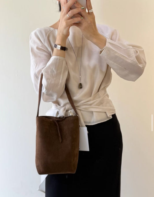 【牛皮麂皮】Leju Maron Bag (S)(4 Colors)