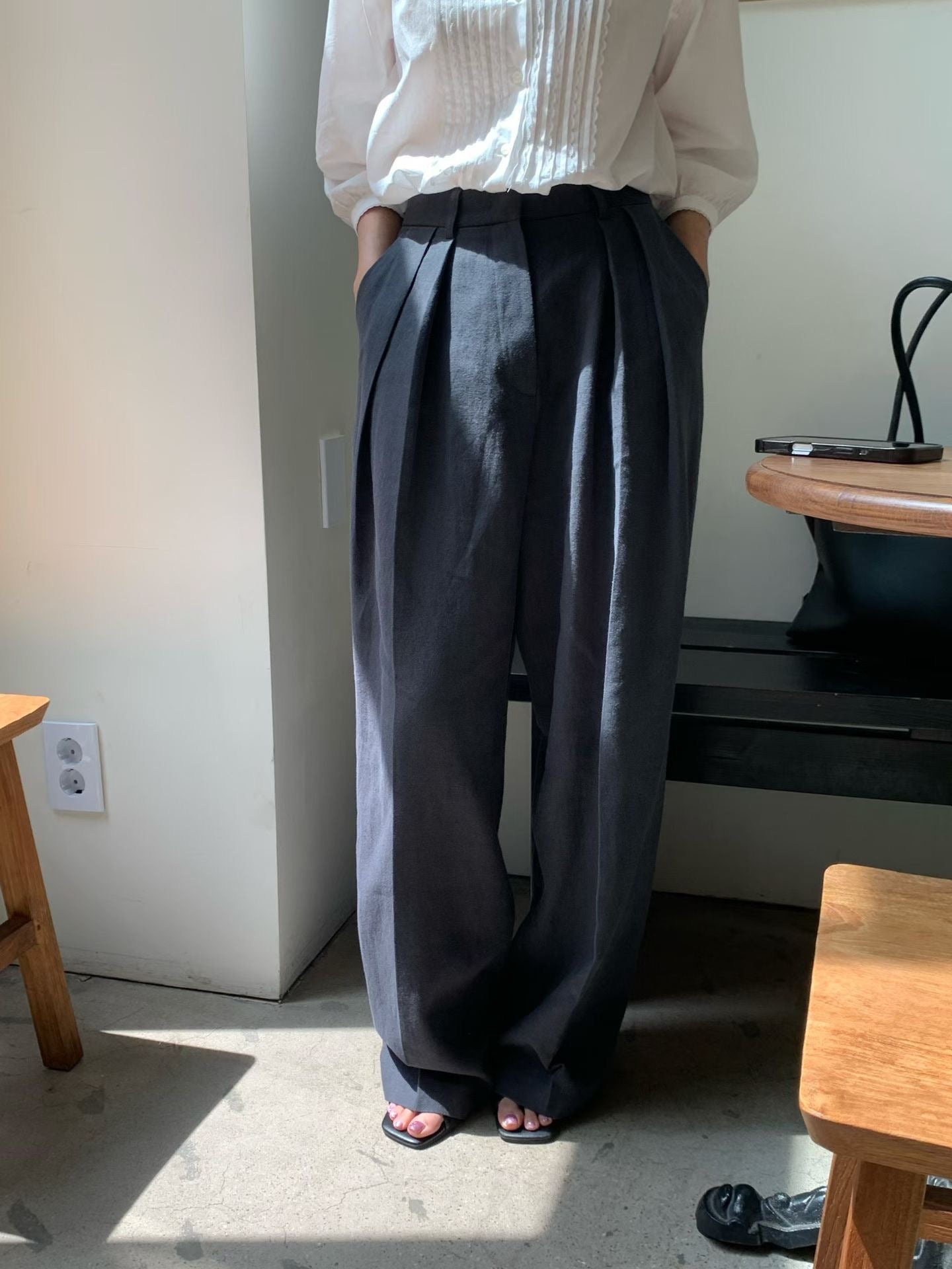 【亞麻55%棉33%面料】 Idalia Linen Pants (3 Colors)