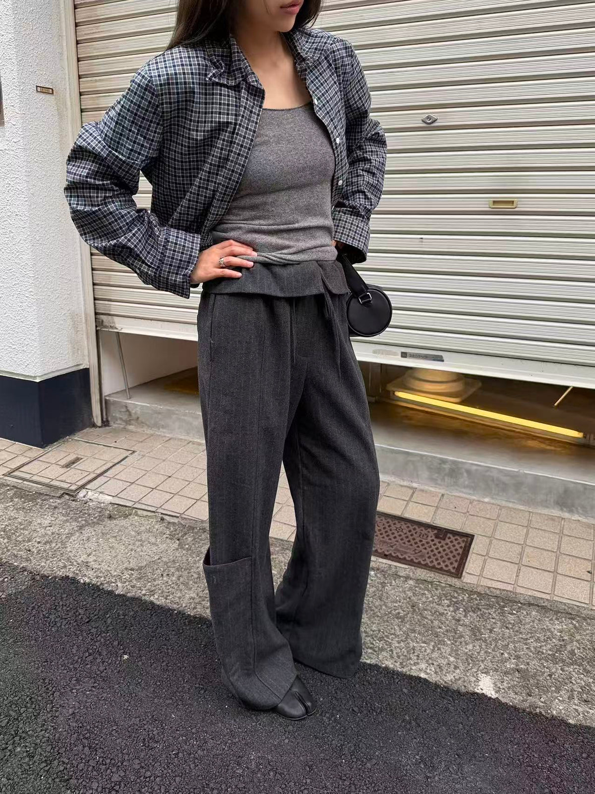 Azrella Plaid Cropped Shirt (2 Colors)