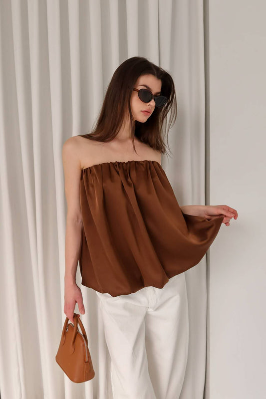 Satin Off Banding Top (4 Colors)