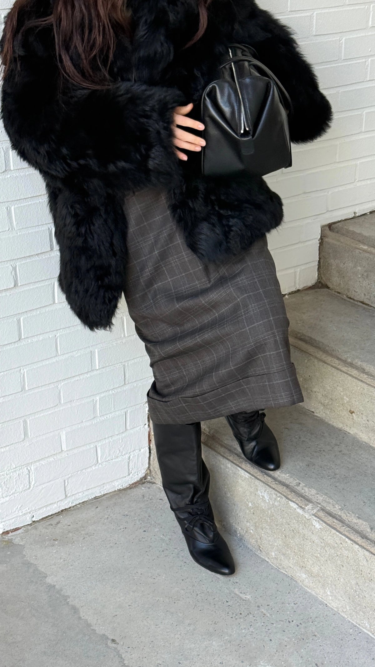 Check Midi Skirt model photo